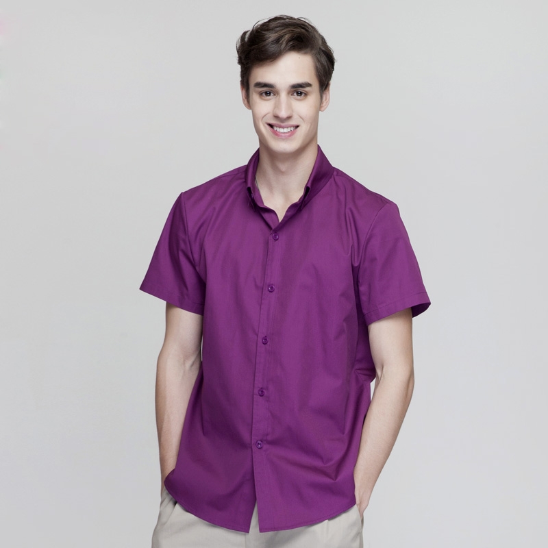 short sleeve purple waiter shirt 